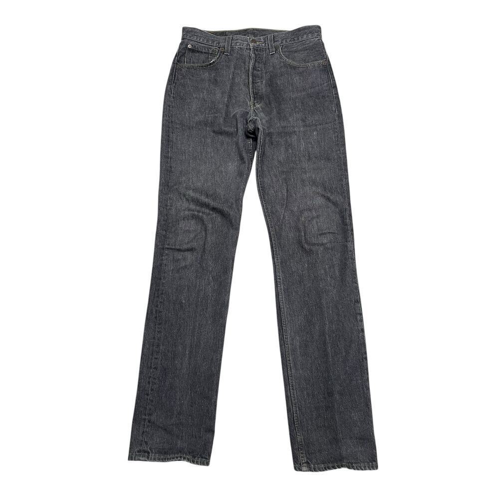 Vintage 90s‎ LEVIS 501 Button-Fly Jeans - Black / Gray Perfect Fade USA - 32X36